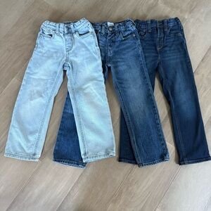 Bundle of Old Navy Straight Kids Jeans - Light, Medium, and Dark Blue Denim
